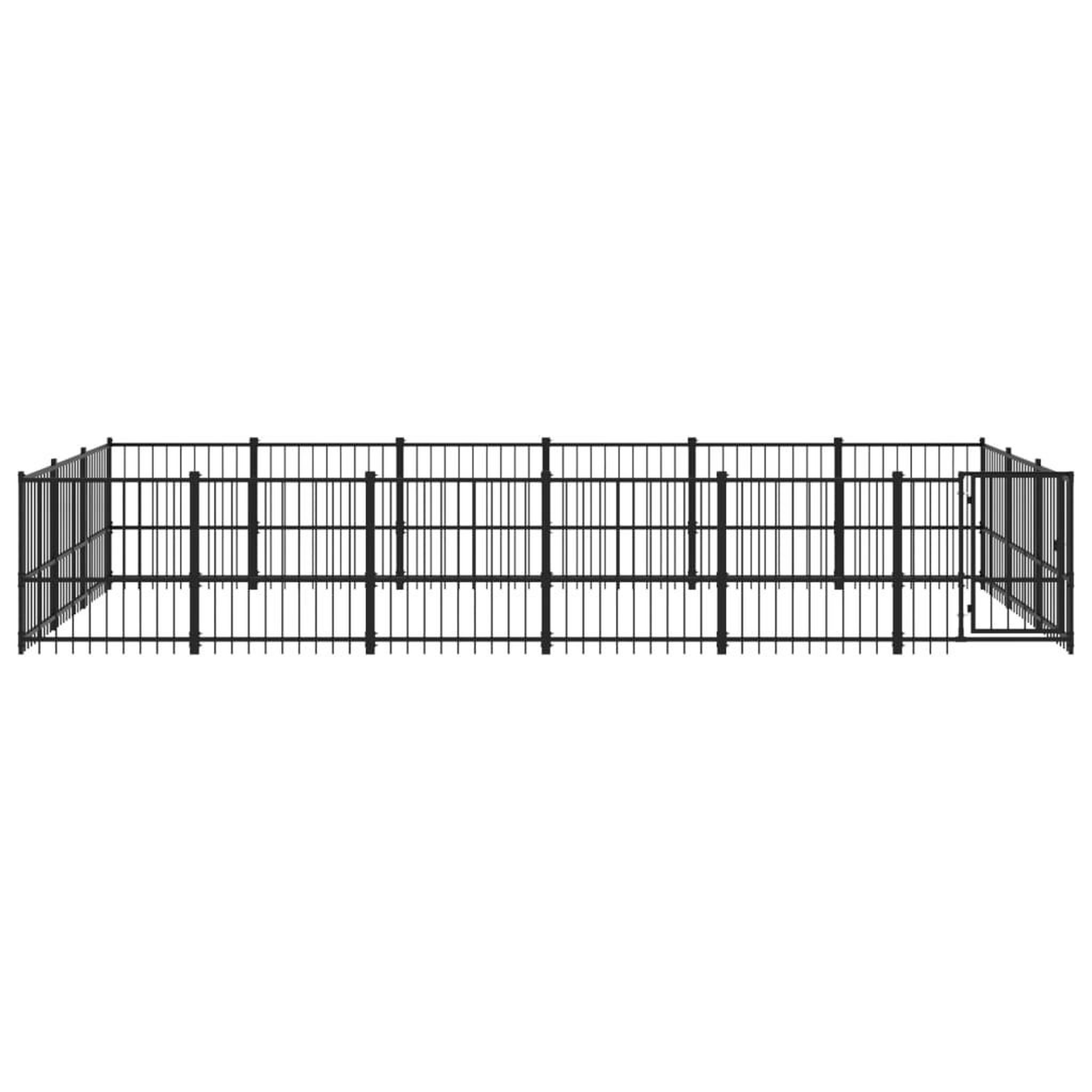 Voir la diapositive 3 : VIDAXL Chenil d'exterieur pour chiens Acier 16,94 m²