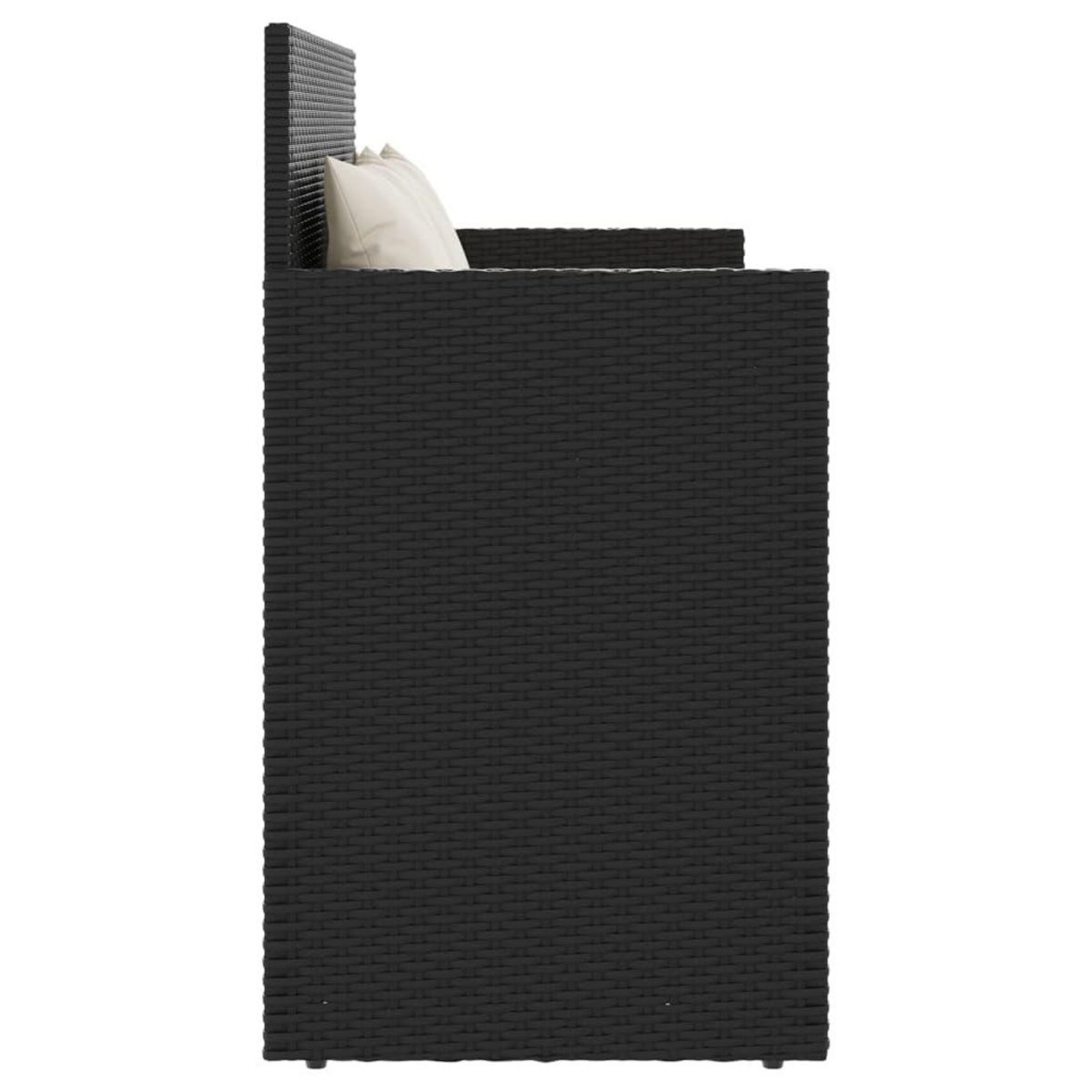 VIDAXL Banc de jardin avec coussins noir resine tressee