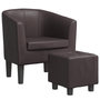 Voir la diapositive 2 : VIDAXL Fauteuil avec repose-pied marron similicuir