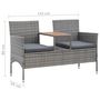 Voir la diapositive 6 : VIDAXL Banc de jardin 2 places et table a the 143 cm poly rotin gris