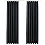 Voir la diapositive 2 : VIDAXL Rideaux occultants avec crochets 2 pcs Noir 140x245 cm