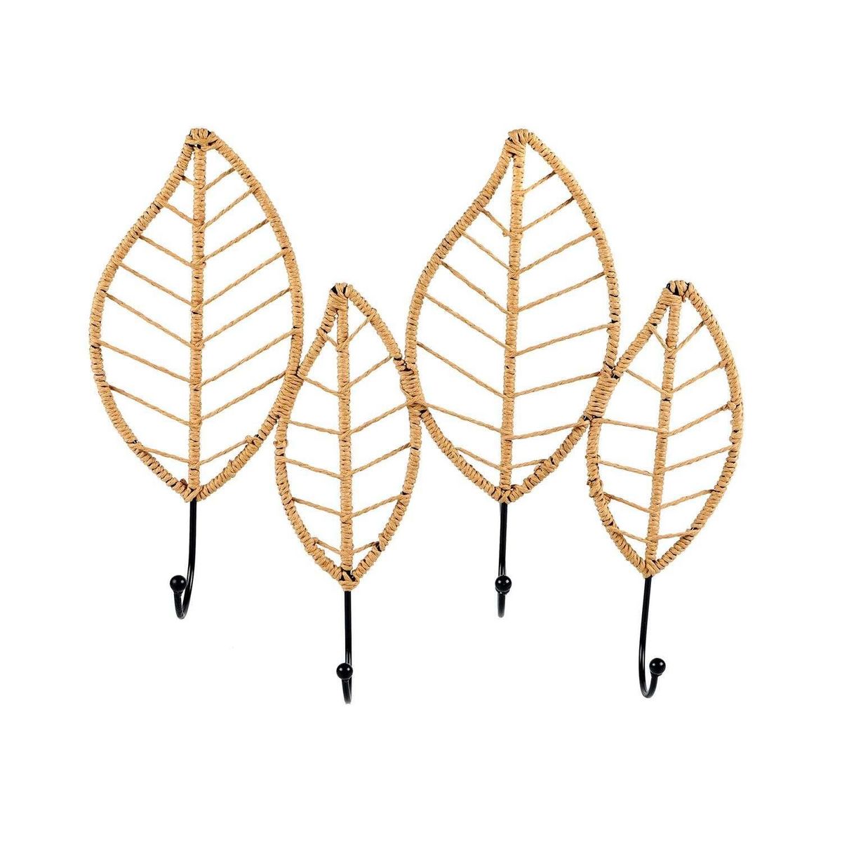 URBAN LIVING Porte manteau mural 4 crochets en corde et métal