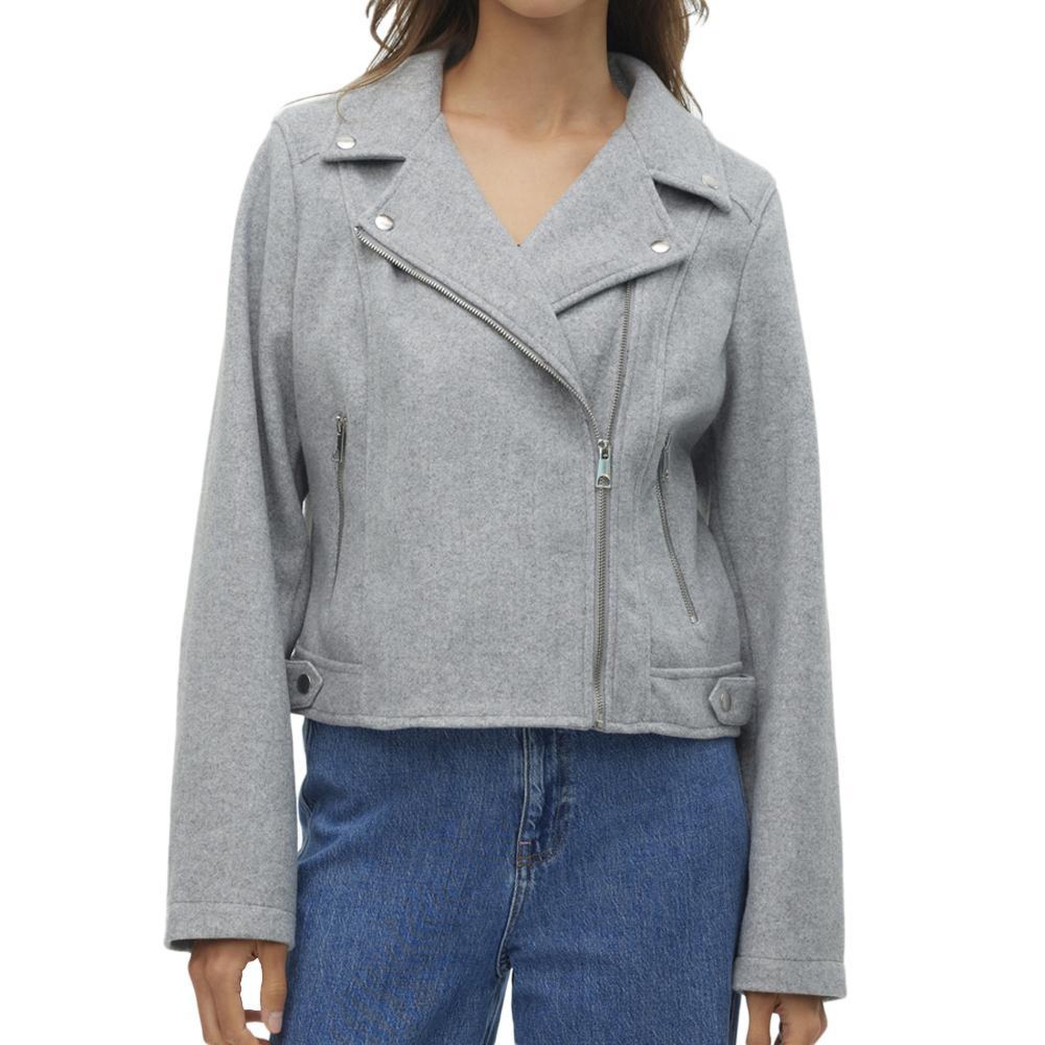 Vero Moda Veste Grise Femme Vero Moda Biker. Coloris disponibles : Gris
