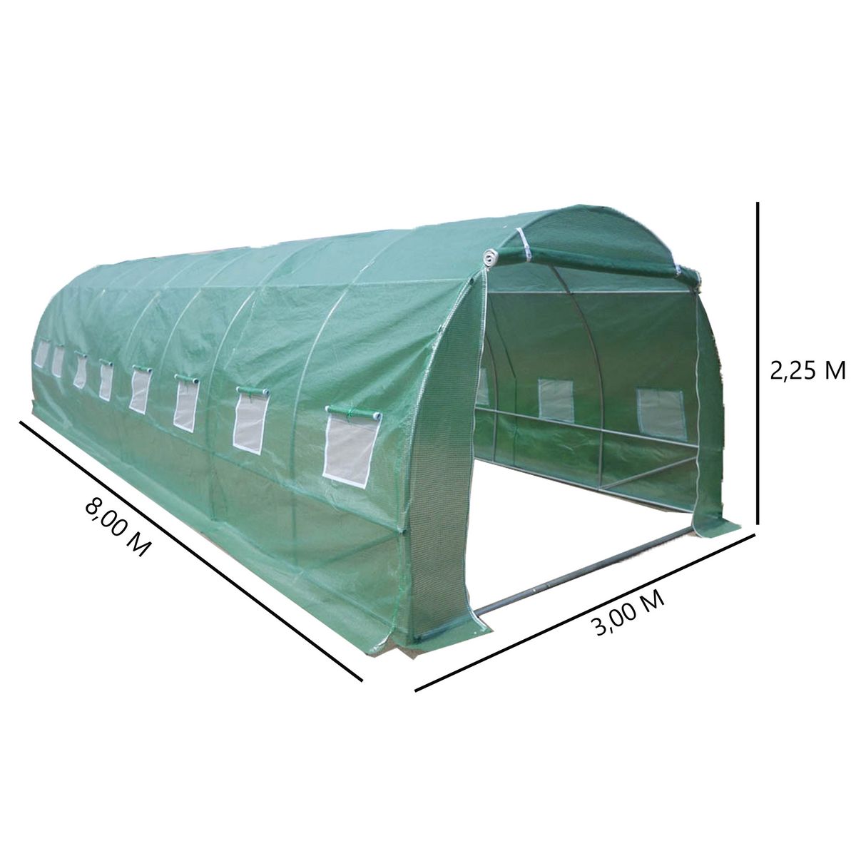 Serre de jardin en acier galvanisé / 24m²