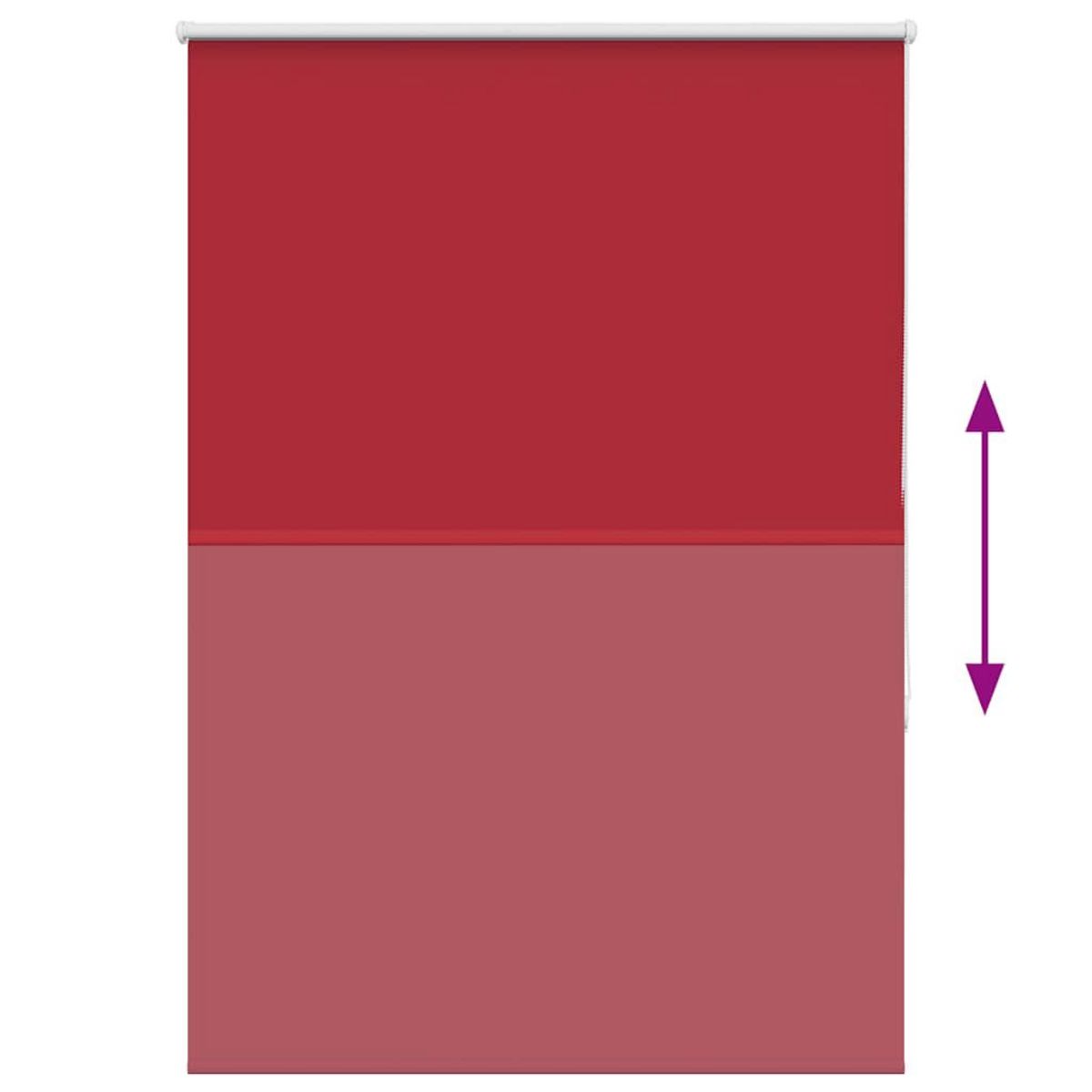 VIDAXL Store enrouleur occultant rouge largeur du tissu 105,7 cm