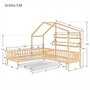 Voir la diapositive 3 : MERAX Lit cabane enfant 90x200(70x140)cm pin coloris naturel
