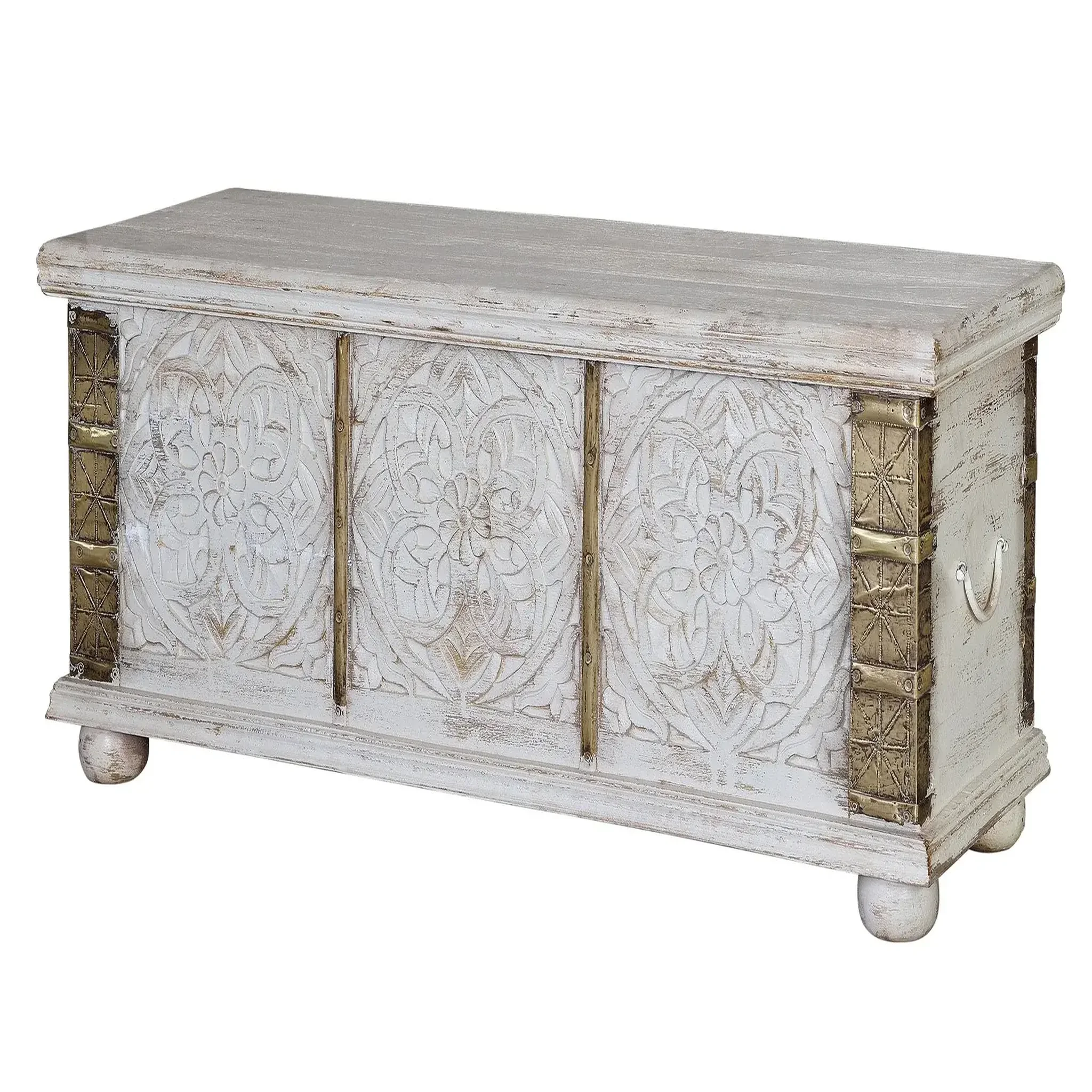 Voir la diapositive 2 : GINER Y COLOMER SL Coffre en bois de manguier 116 cm style rustique vintage