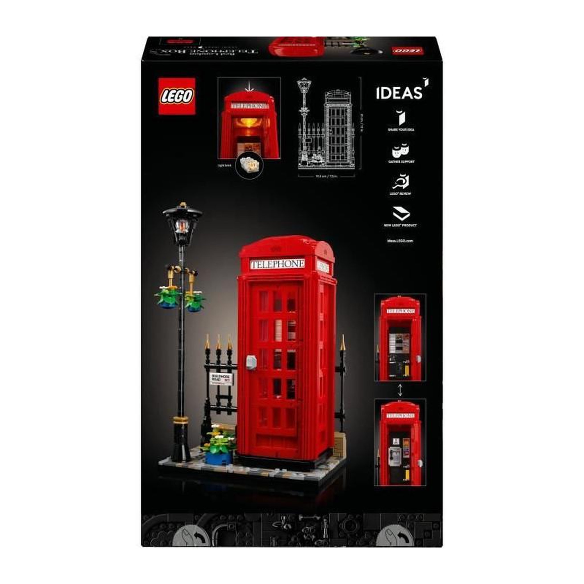 Voir la diapositive 6 : LEGO LEGO Ideas 21347 Cabine Téléphonique Londonienne Décoration Maison pour les Anglophiles