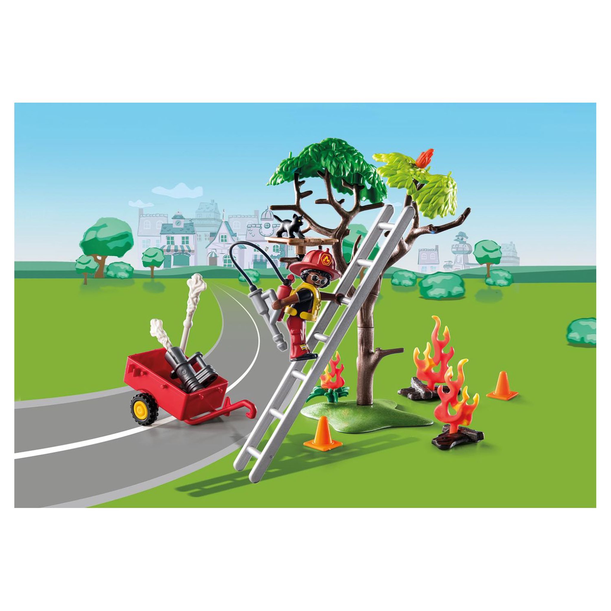 Voir la diapositive 5 : PLAYMOBIL Duck on call 70917 Pompier et chat