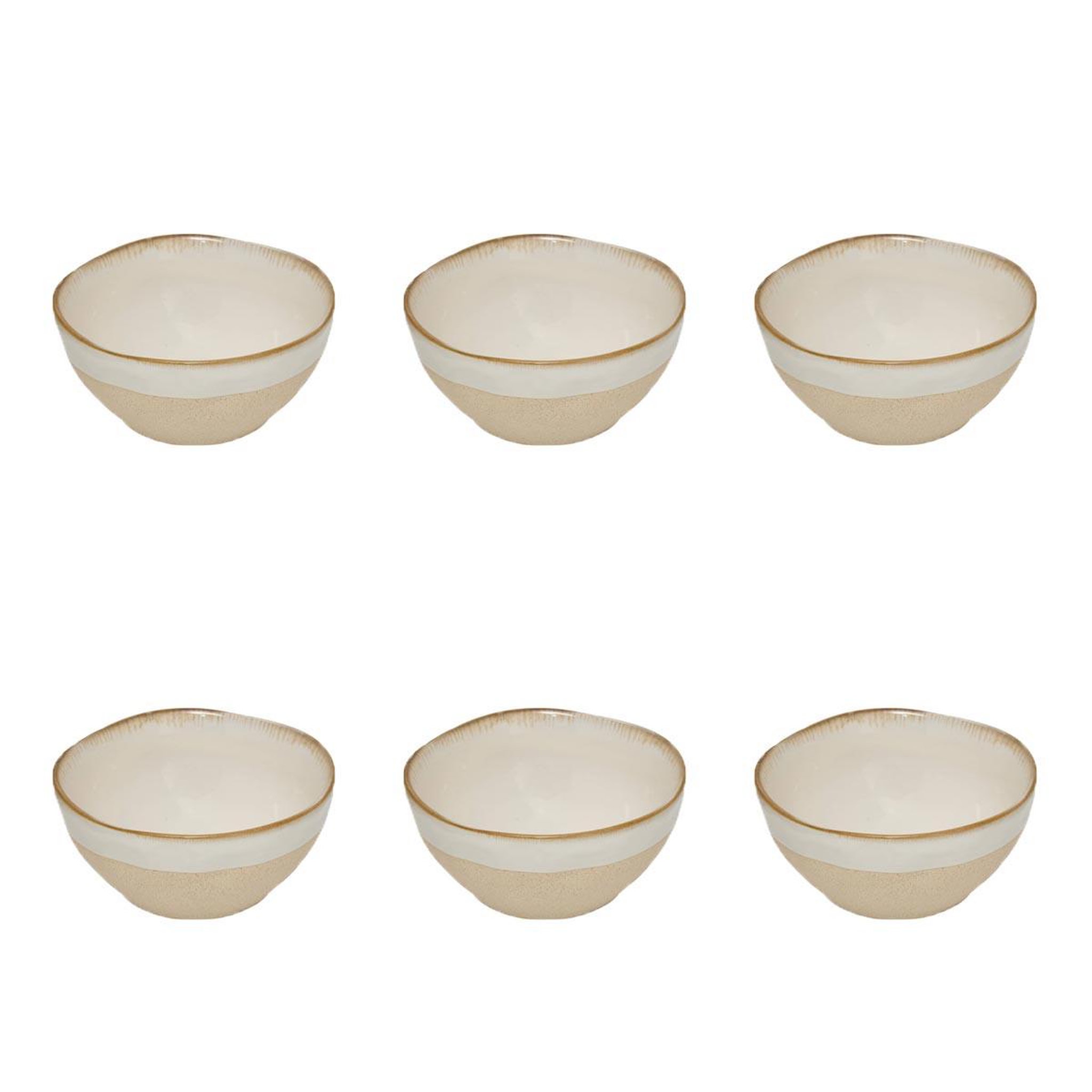 SECRET DE GOURMET Lot de 6 bols en faïence  kate  48cl blanc