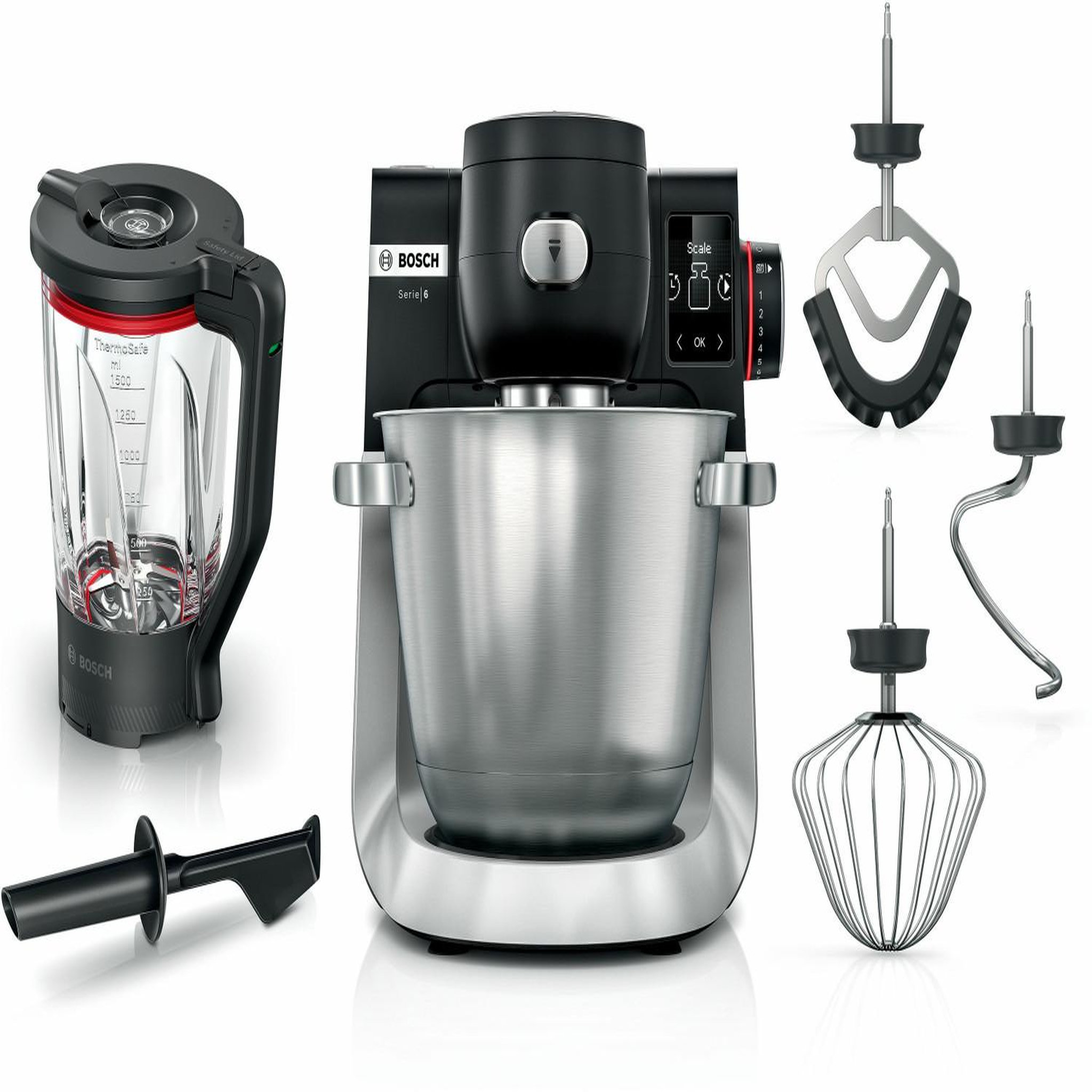 Voir la diapositive 2 : BOSCH Robot multifonction Bosch Serie 6 MUMS6ZS17 1600 W 5,5 L noir - acier inoxydable