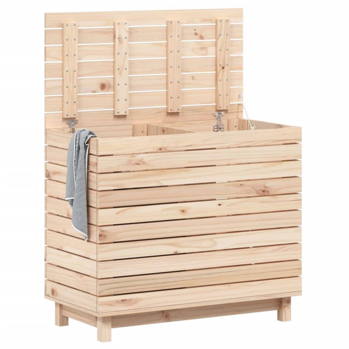 VIDAXL Panier a linge 88,5x44x76 cm bois massif de pin