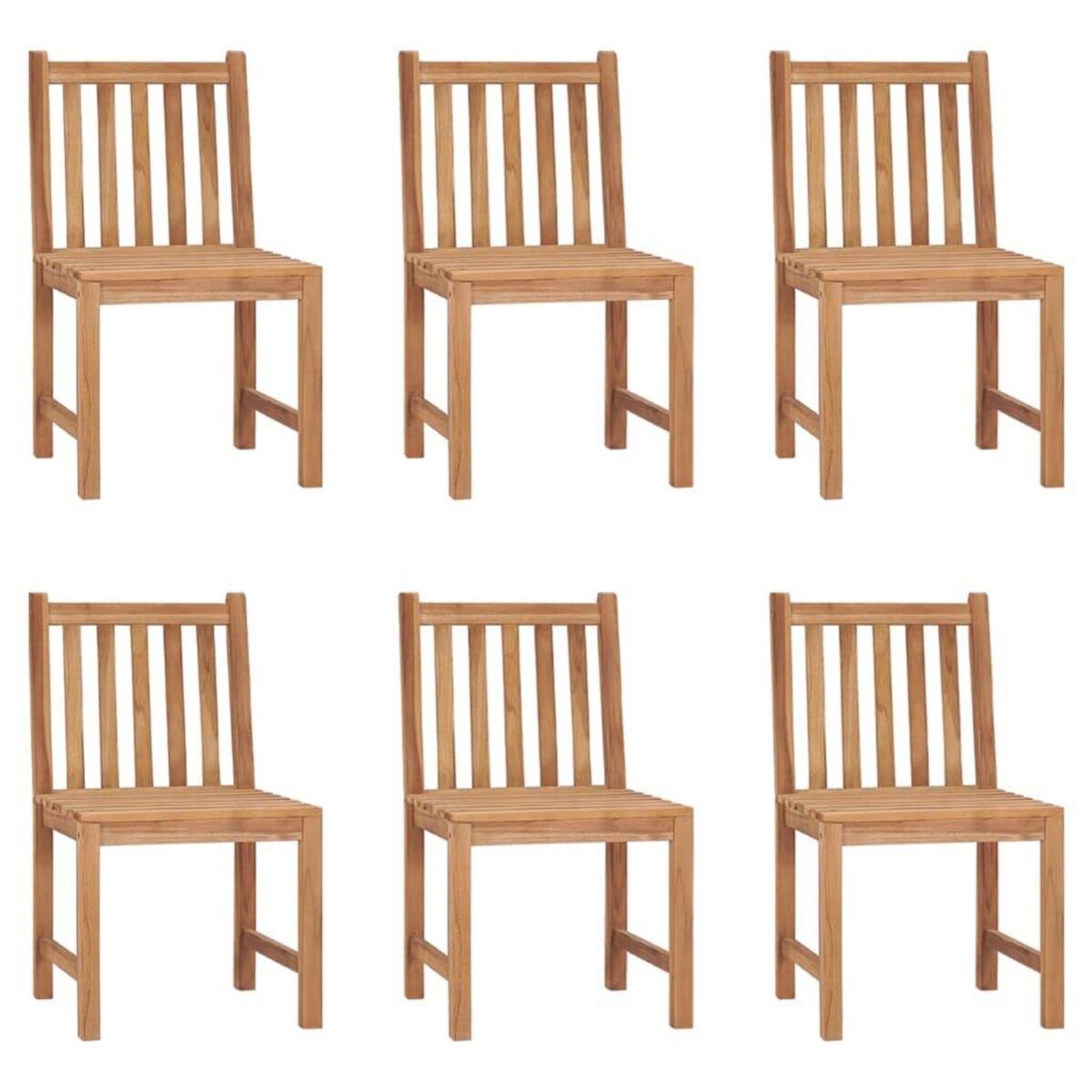 VIDAXL Chaises de jardin lot de 6 avec coussins Bois de teck massif