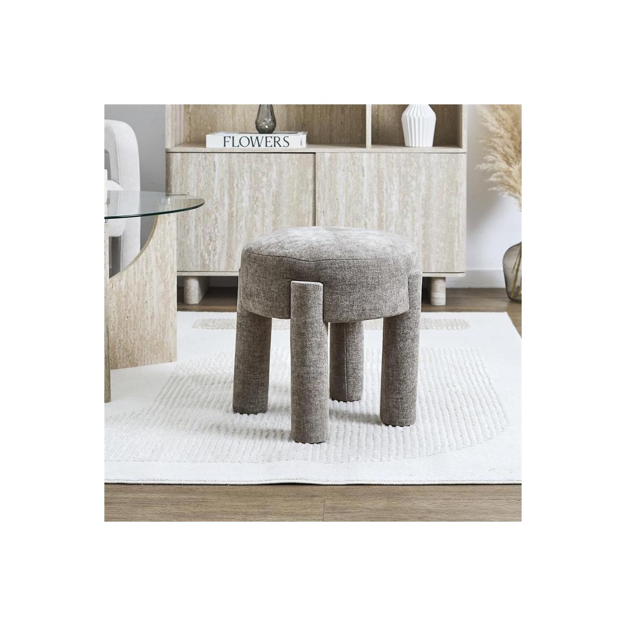 Voir la diapositive 4 : The Home Deco Factory Tabouret design  emilia  40cm taupe