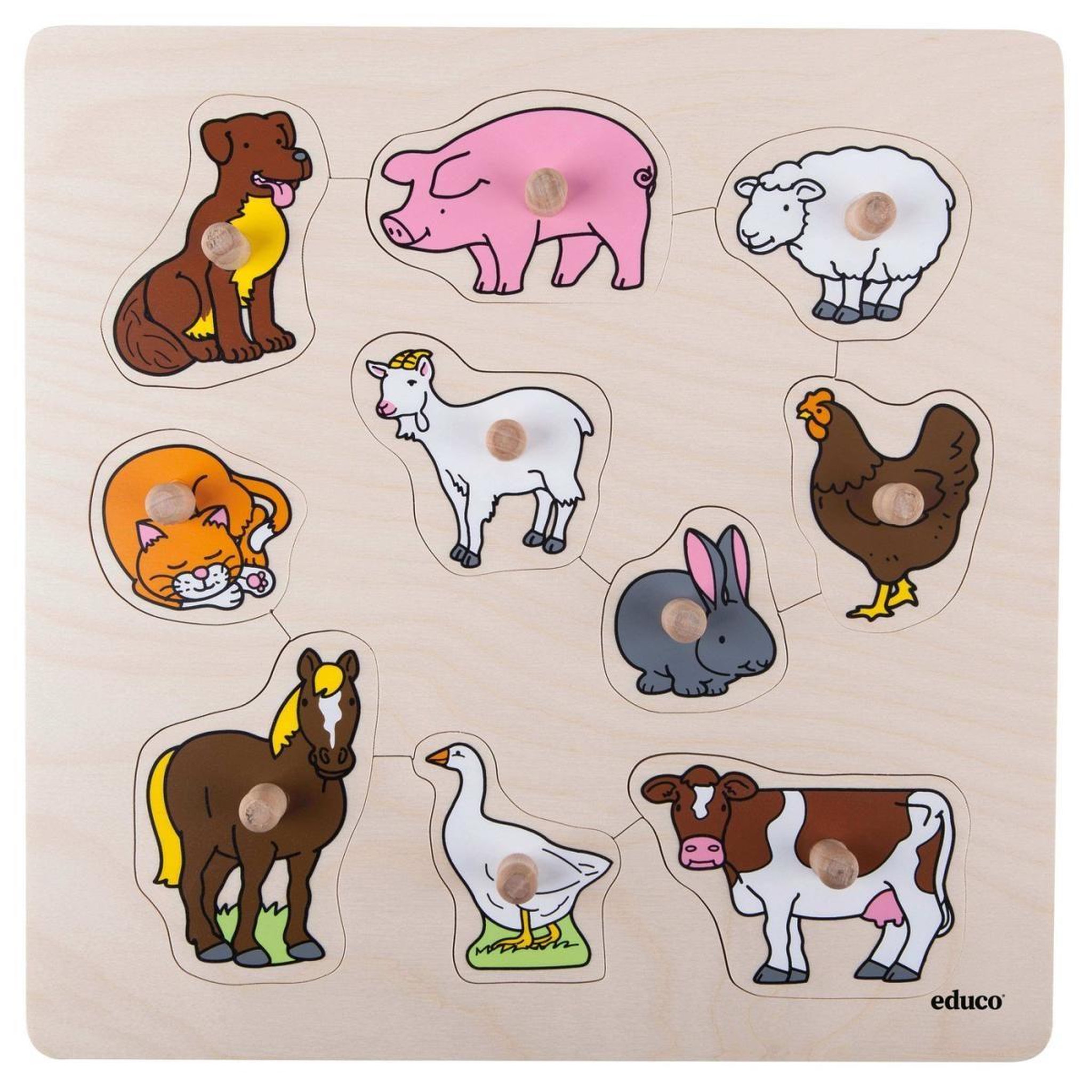 EDUCO Animaux de ferme — 10 pièces de puzzle