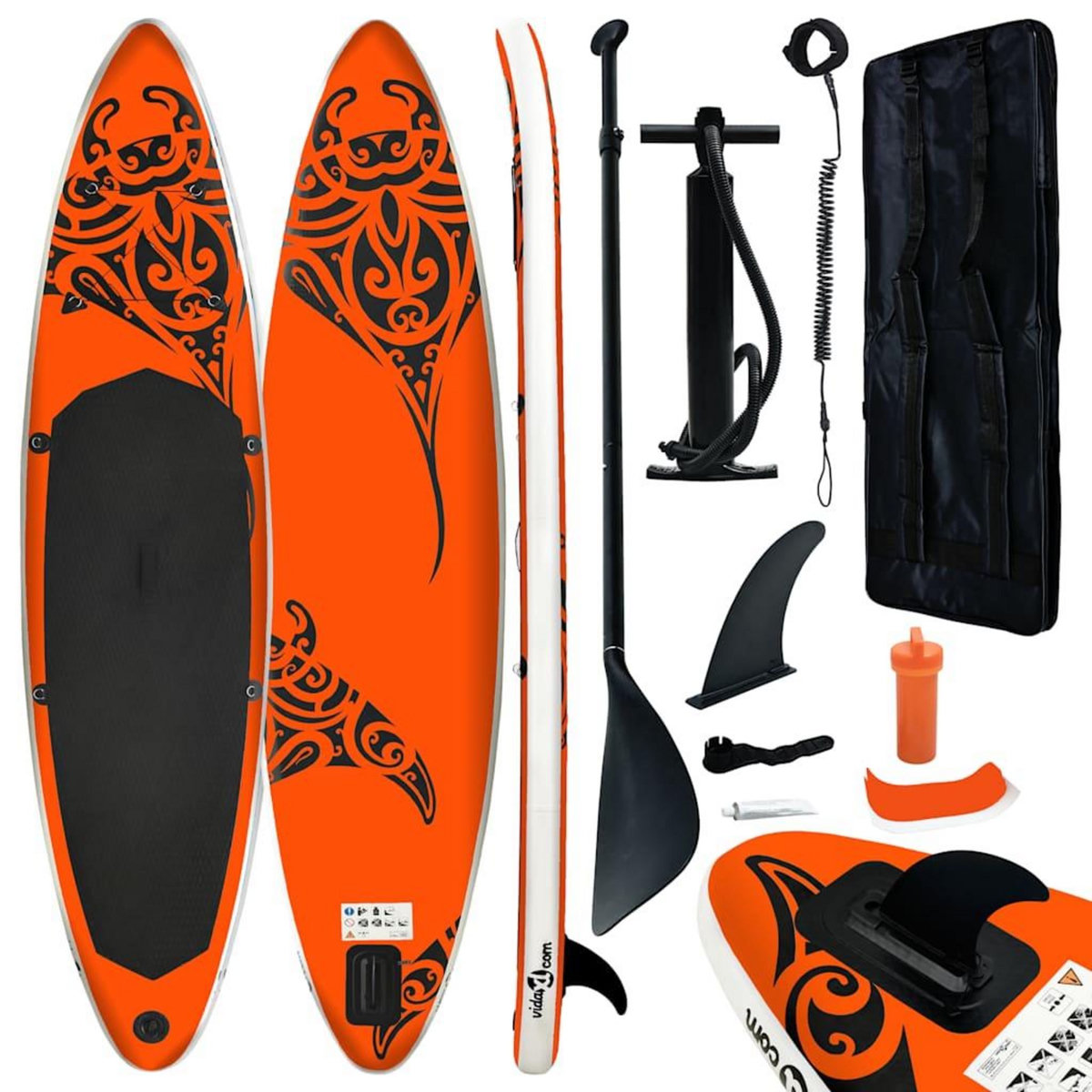 VIDAXL Ensemble de planche SUP gonflable 366x76x15 cm Orange