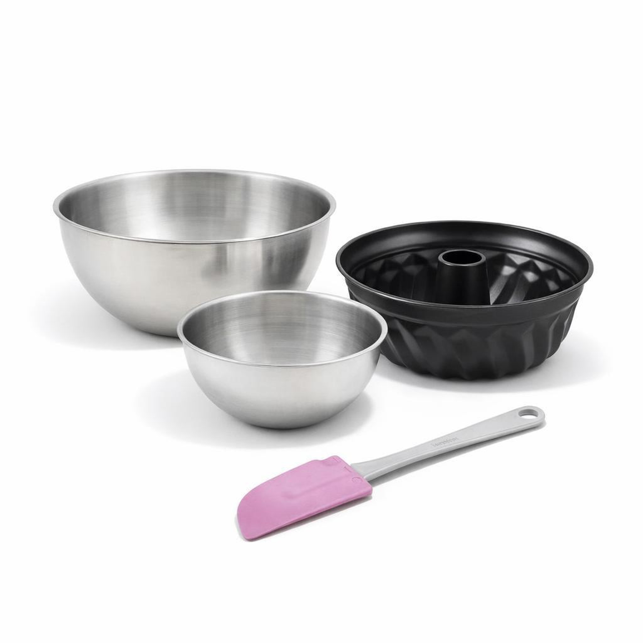 ZENKER Set de 4 ustensiles de pâtisserie moule à gâteaux bols et spatule black metallic black mettallic zenker  black mettallic