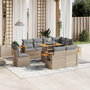 Voir la diapositive 1 : VIDAXL Salon de jardin avec coussins 9 pcs beige resine tressee