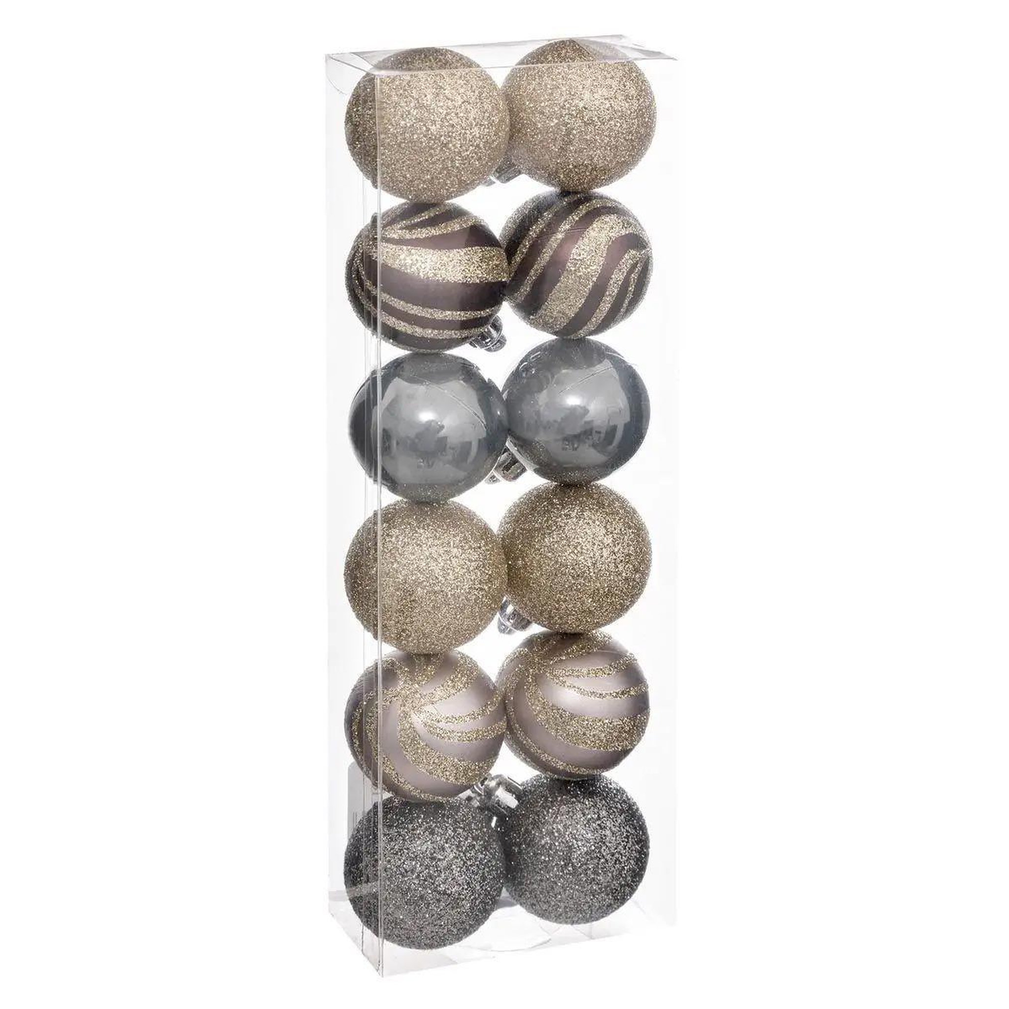 ATMOSPHERA Lot de 12 boules de noël  manoir d'hiver  4cm violet