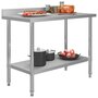 Voir la diapositive 2 : VIDAXL Table de travail de cuisine avec dosseret 120x60x93 cm Inox