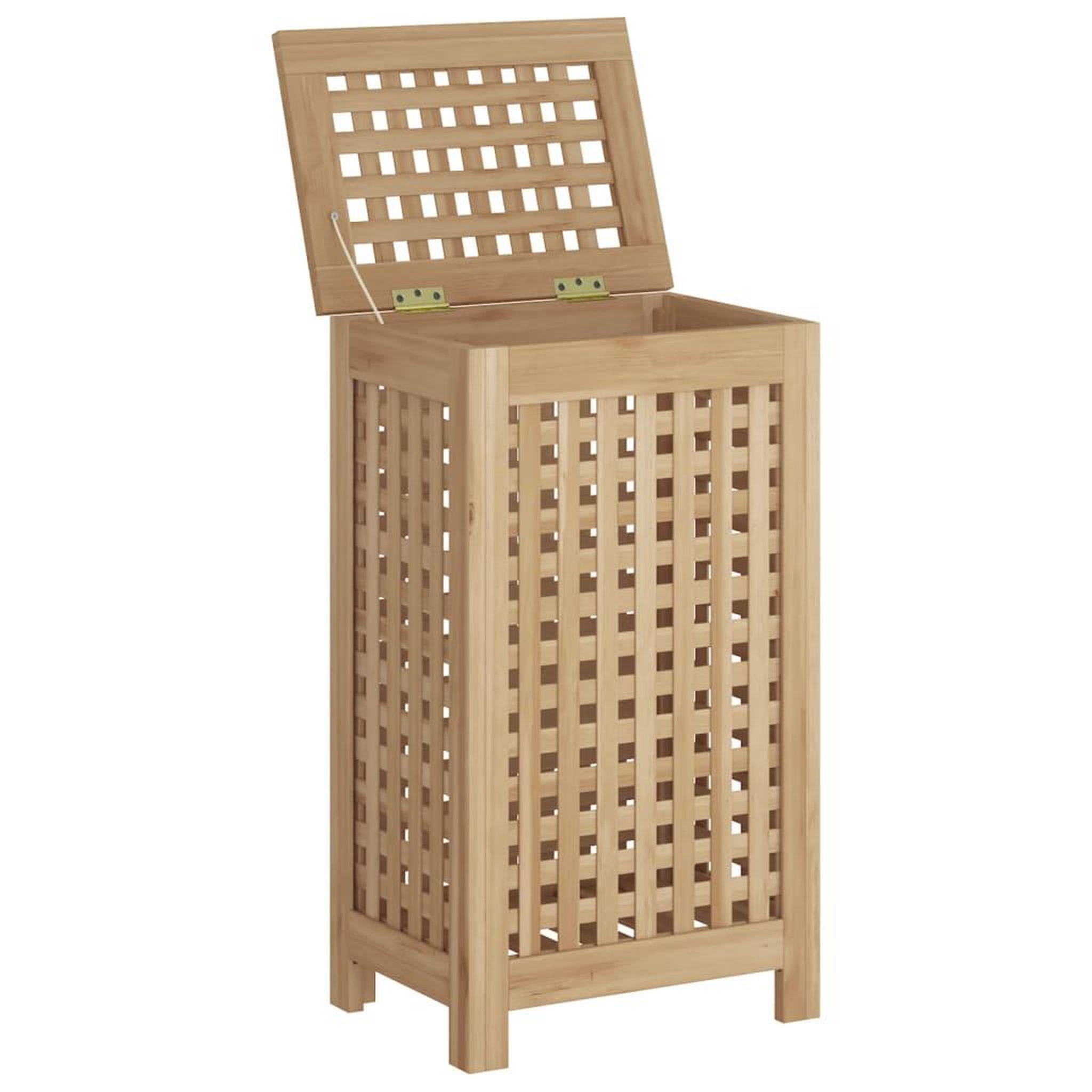 Voir la diapositive 2 : VIDAXL Bac a linge 35x25x60 cm bois de teck massif