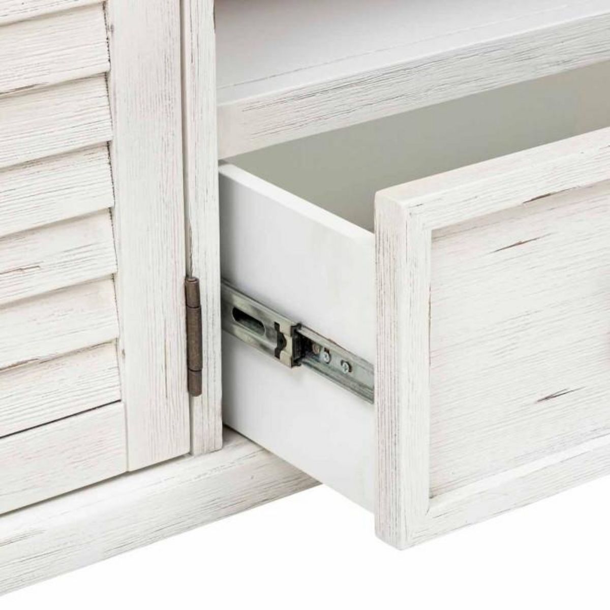 ATMOSPHERA Meuble TV 2 Portes & 1 Tiroir  Olbia  140cm Blanc