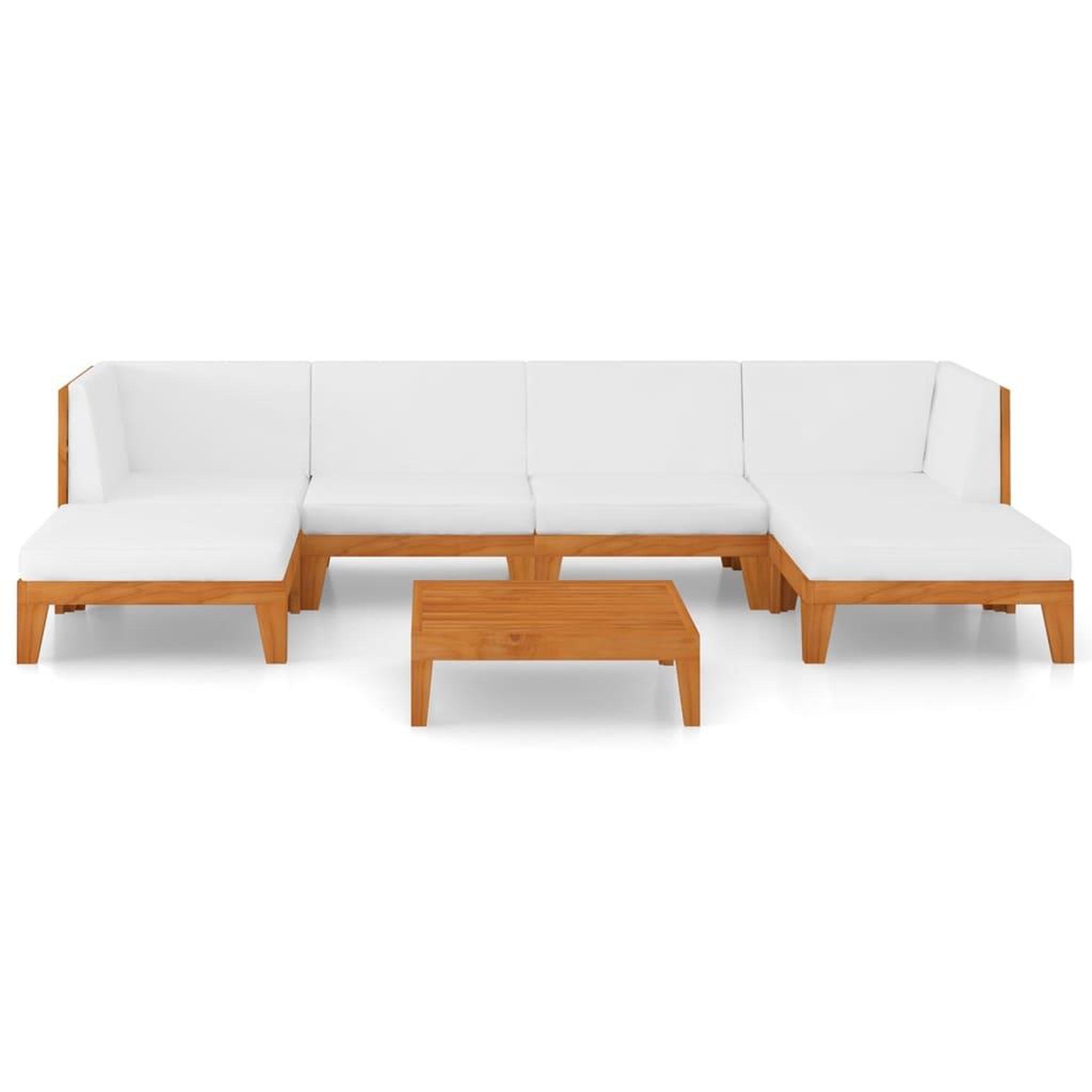 Voir la diapositive 3 : VIDAXL Salon de jardin 7 pcs avec coussins Bois d'acacia solide