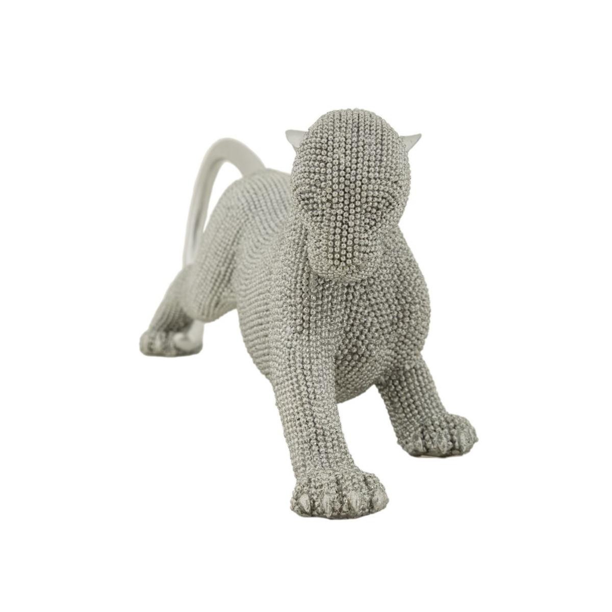 Voir la diapositive 2 : Paris Prix Statuette déco panthère  sparky  32cm argent