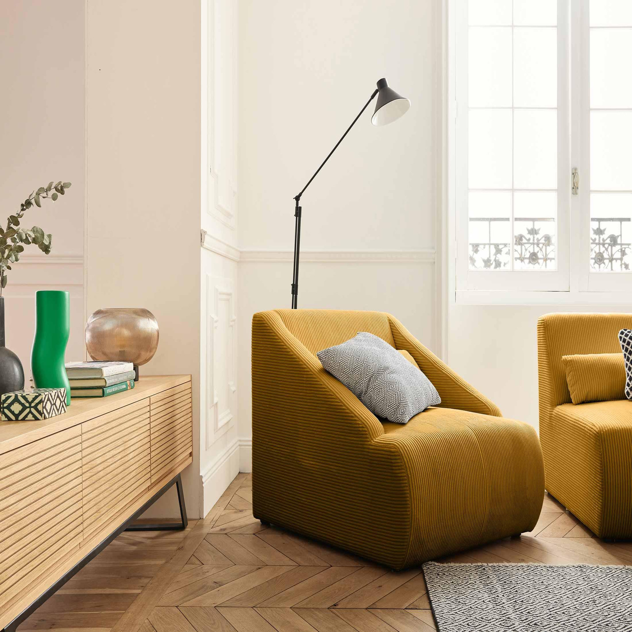 Voir la diapositive 2 : LISA DESIGN Onyx - fauteuil - en velours côtelé