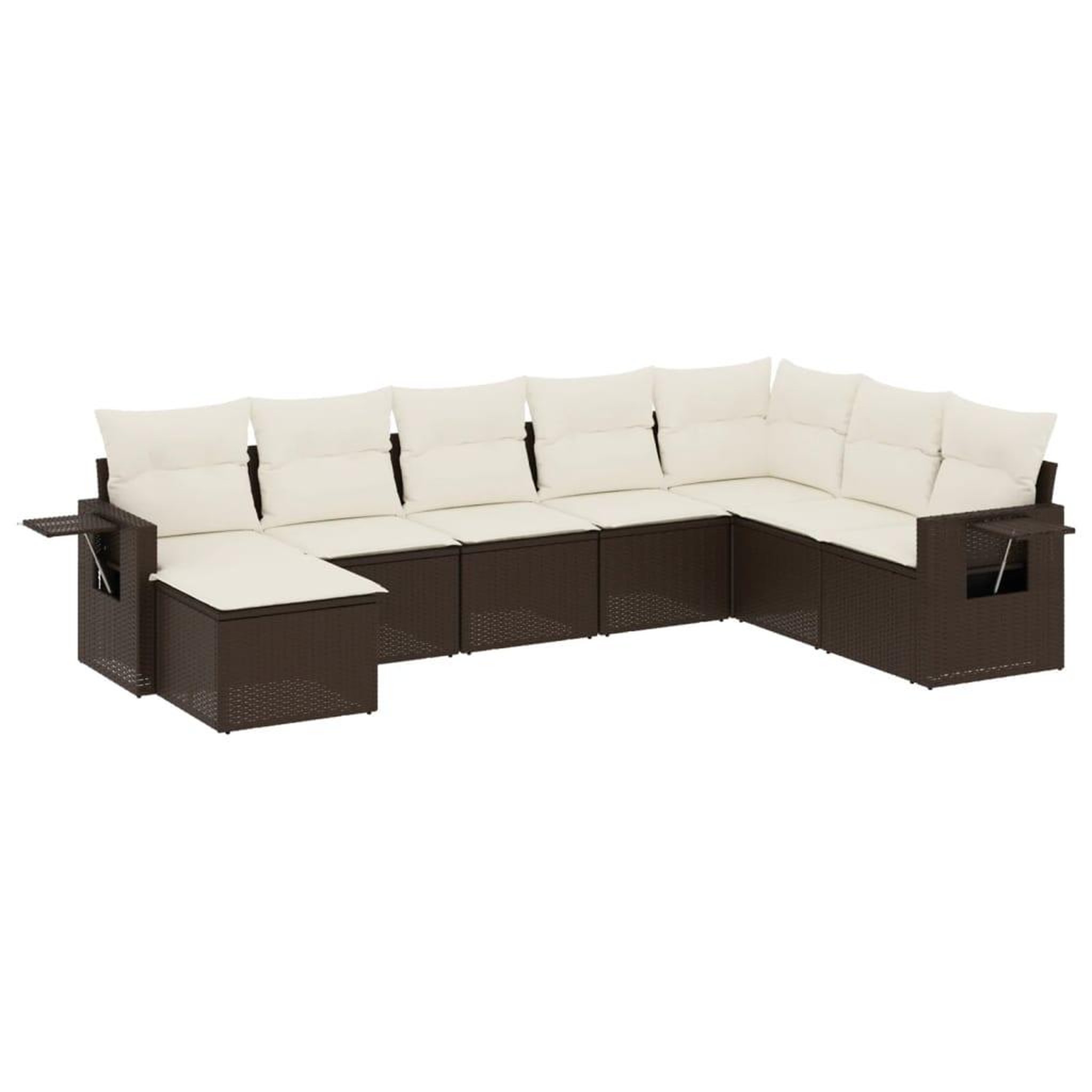 Voir la diapositive 2 : VIDAXL Salon de jardin avec coussins 9 pcs marron resine tressee