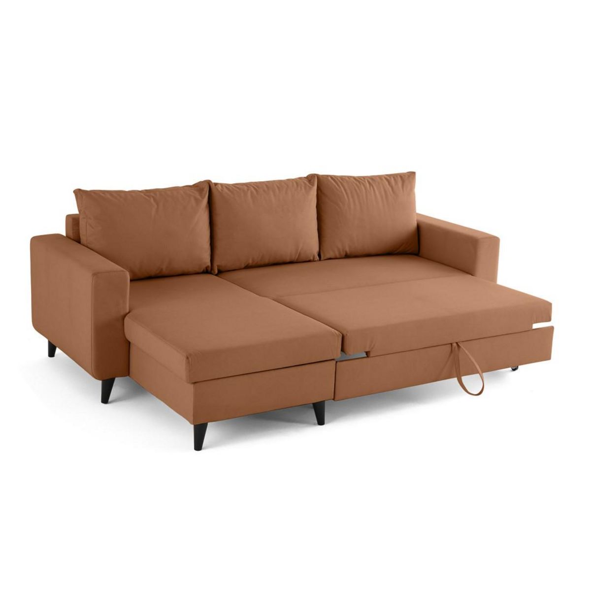 BEST MOBILIER Nordic - canapé d'angle réversible 4 places - convertible avec coffre - en simili