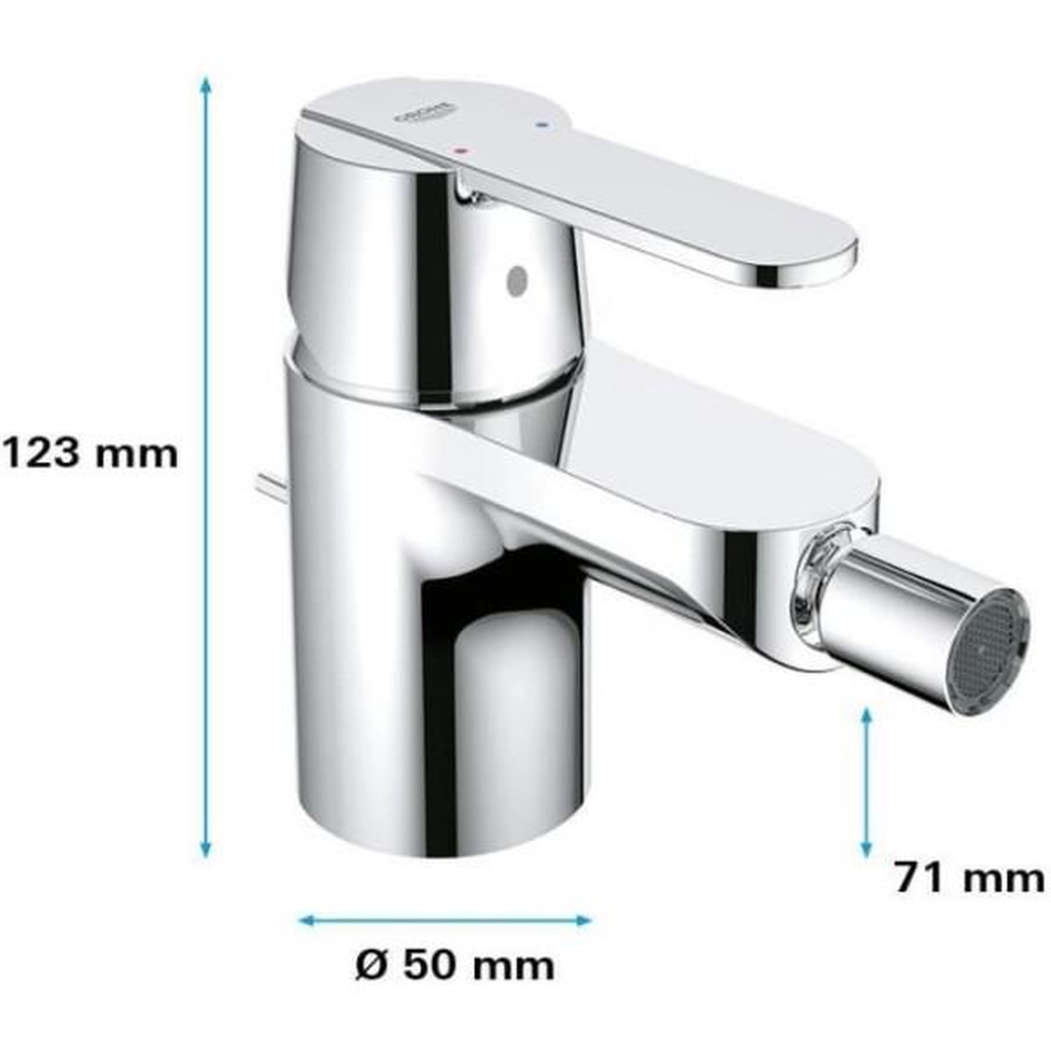 Voir la diapositive 3 : Grohe Grohe mitigeur monocommande bidet taille s get chromé 32885000