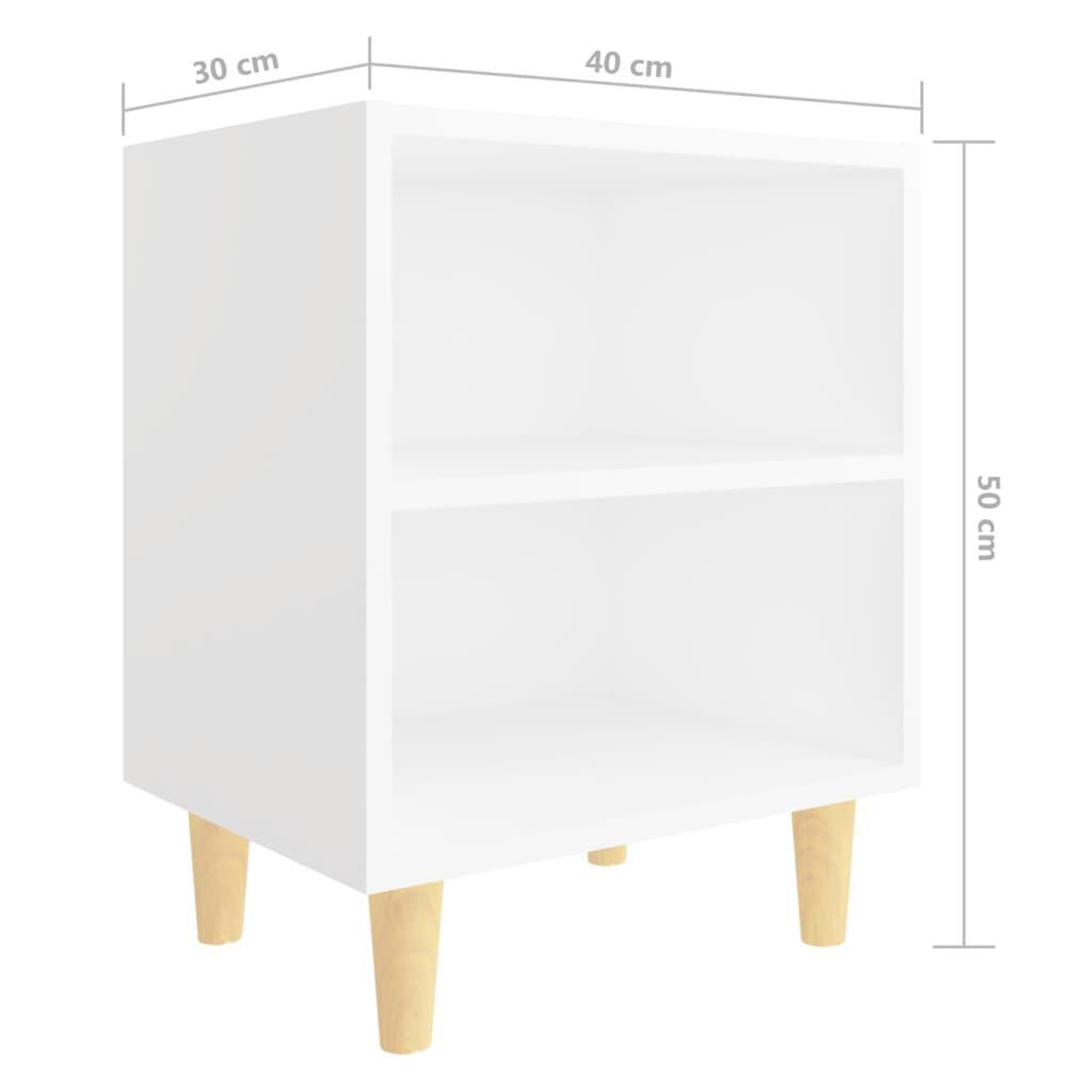 Voir la diapositive 6 : VIDAXL Table de chevet avec pieds en bois massif Blanc 40x30x50 cm