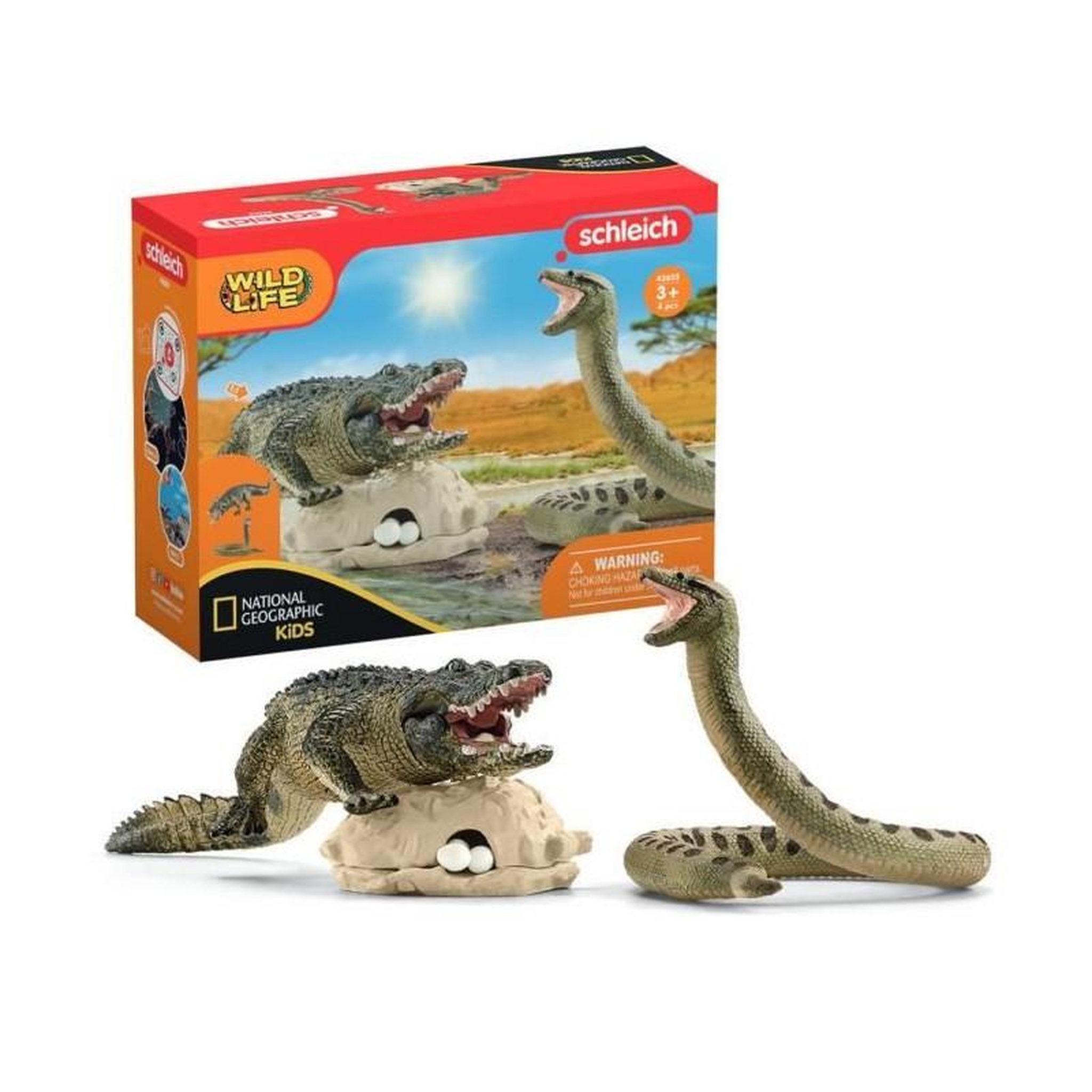 Voir la diapositive 1 : Schleich Coffret Duel Aligator/Anaconda, figurines animaux sauvages, Schleich 42559 Wild Life, Pour enfant des 3 ans