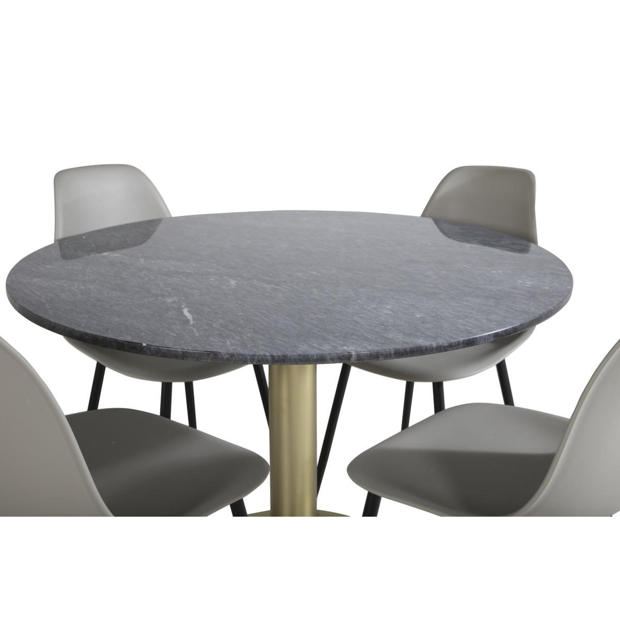 Voir la diapositive 3 : Paris Prix Ensemble table à manger & 4 chaises  estelle & polar  106cm gris foncé & gris