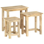 VIDAXL Tables gigognes 3 pcs Bois solide de manguier