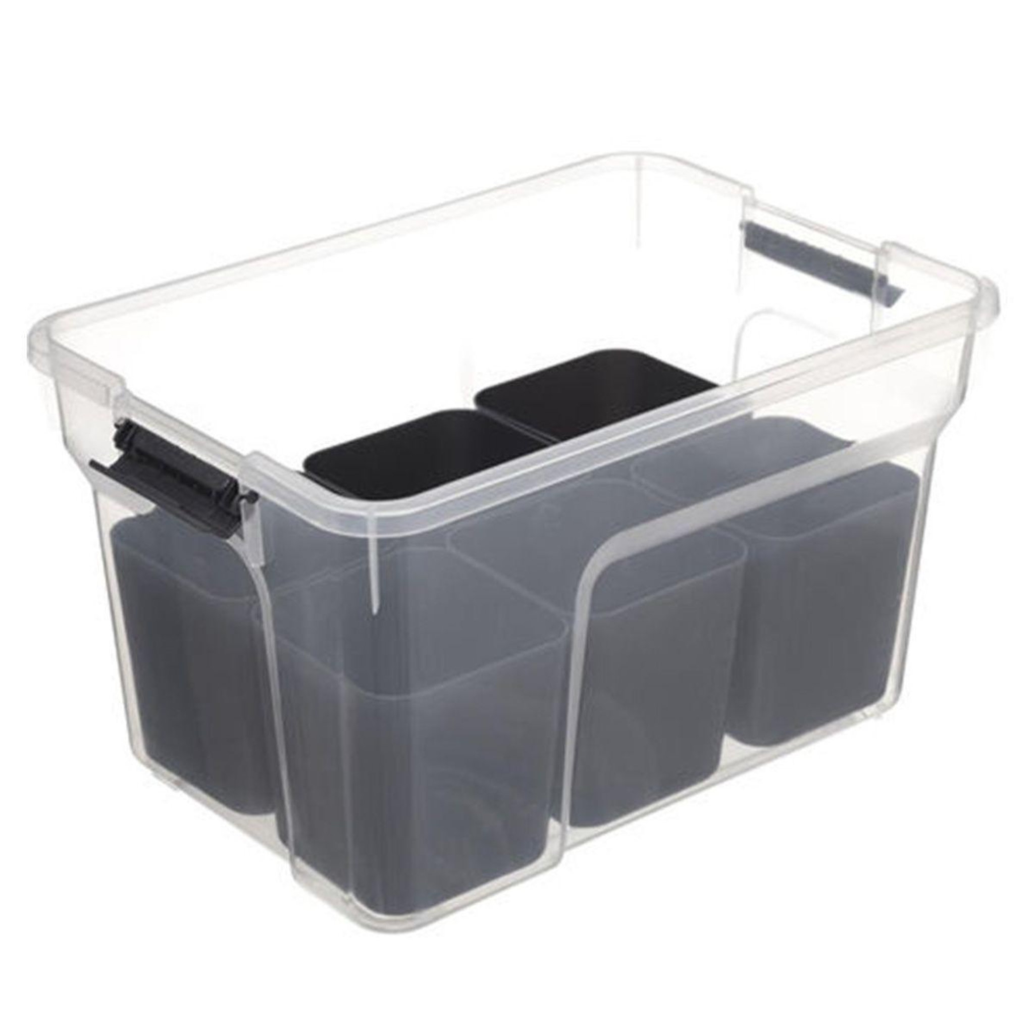 Voir la diapositive 4 : FIVE Boîte de rangement  10 compartiments  8l transparent
