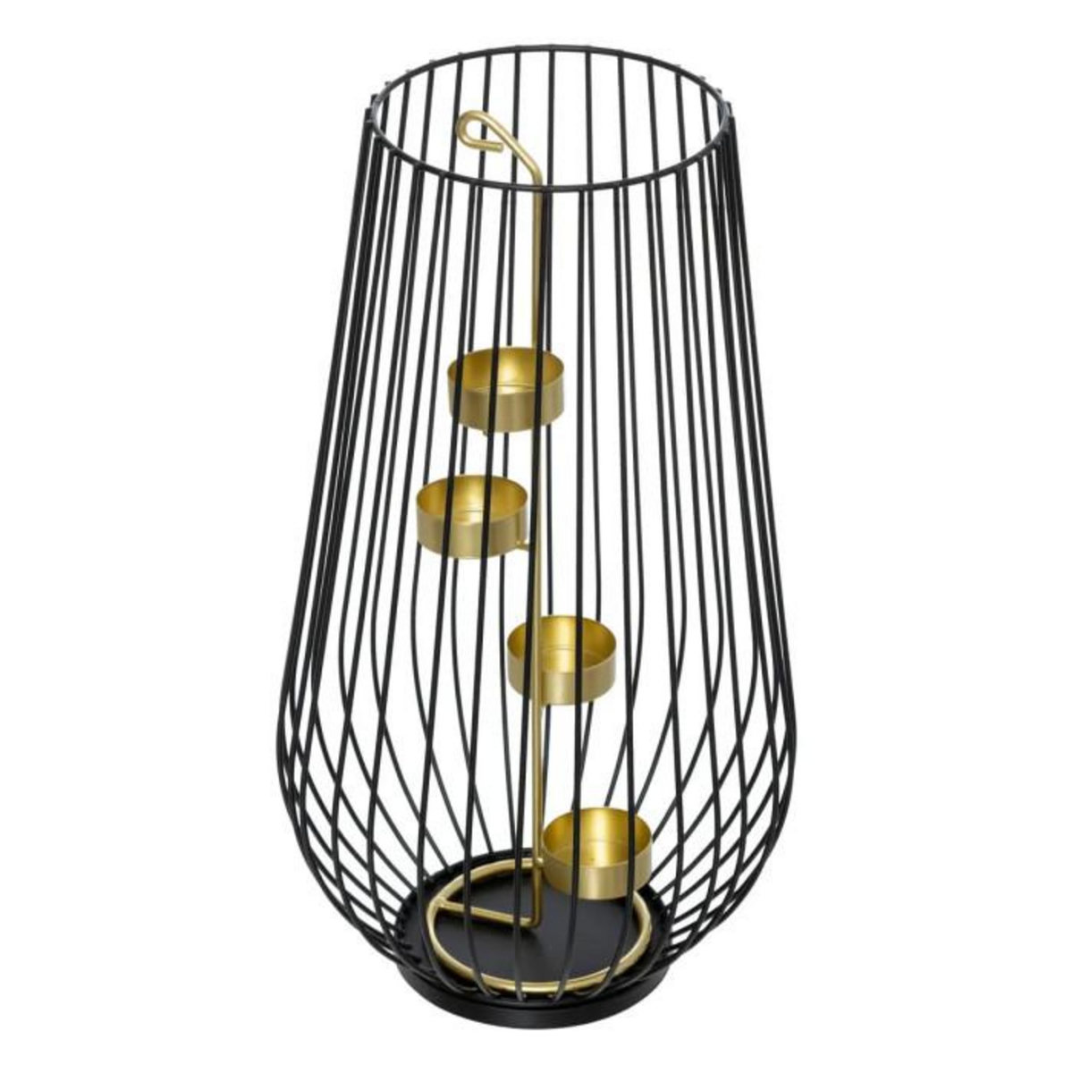 ATMOSPHERA Photophore Filaire en Métal  Nuit Scintillante  35cm Noir