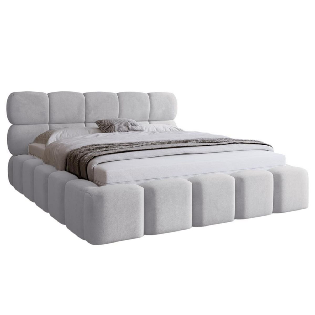 BEST MOBILIER Mariposa - lit coffre - 180x200 cm - sommier inclus - en velours