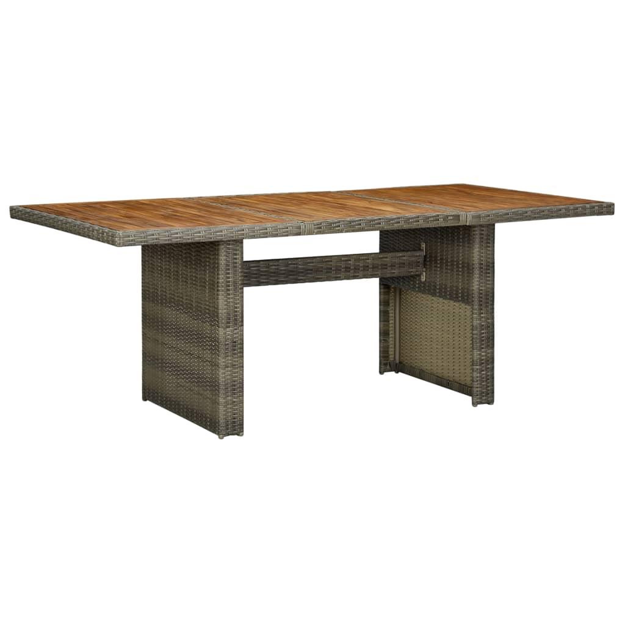 Voir la diapositive 1 : VIDAXL Table de jardin Marron Resine tressee et bois d'acacia massif