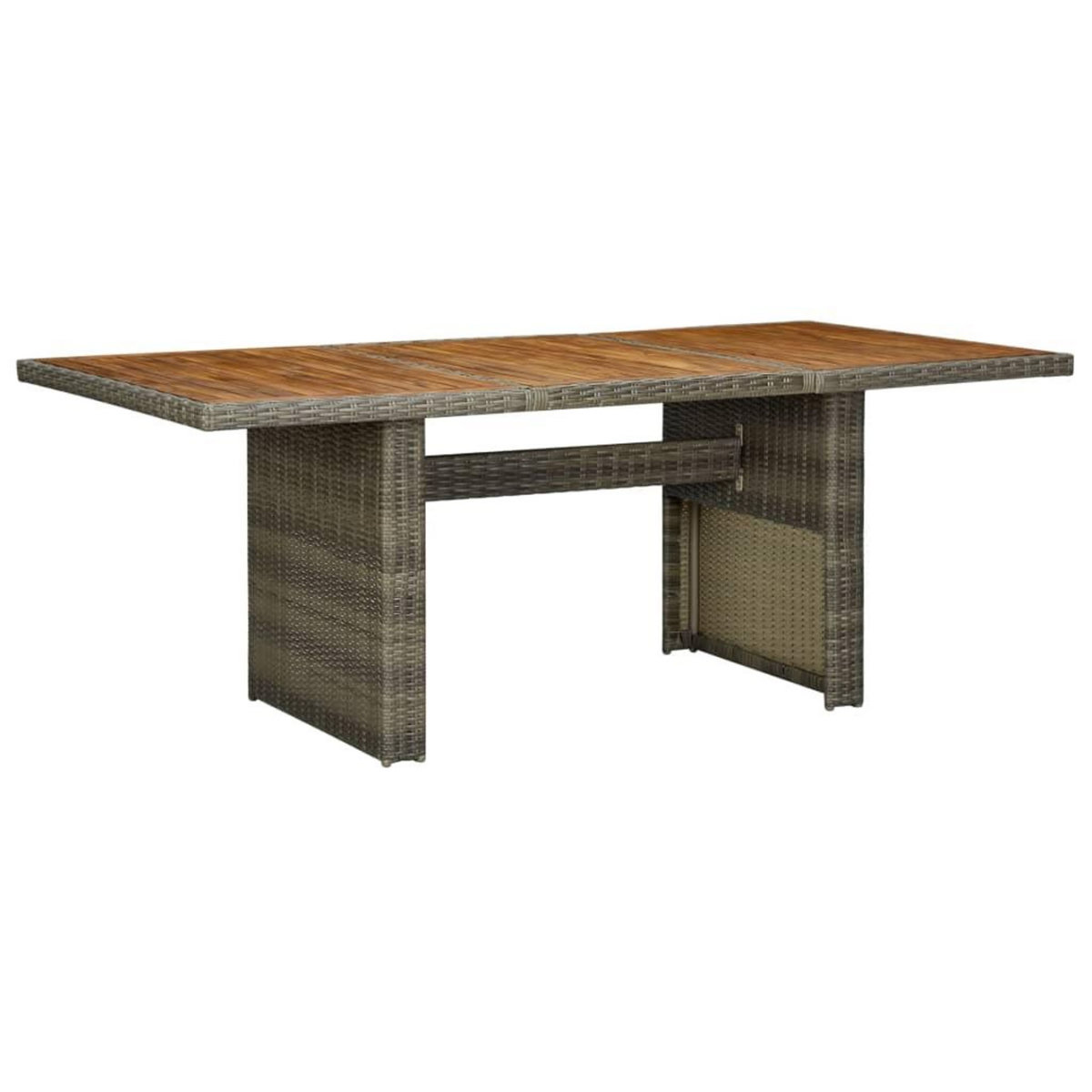 VIDAXL Table de jardin Marron Resine tressee et bois d'acacia massif