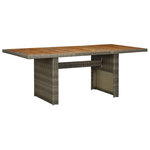 VIDAXL Table de jardin Marron Resine tressee et bois d'acacia massif