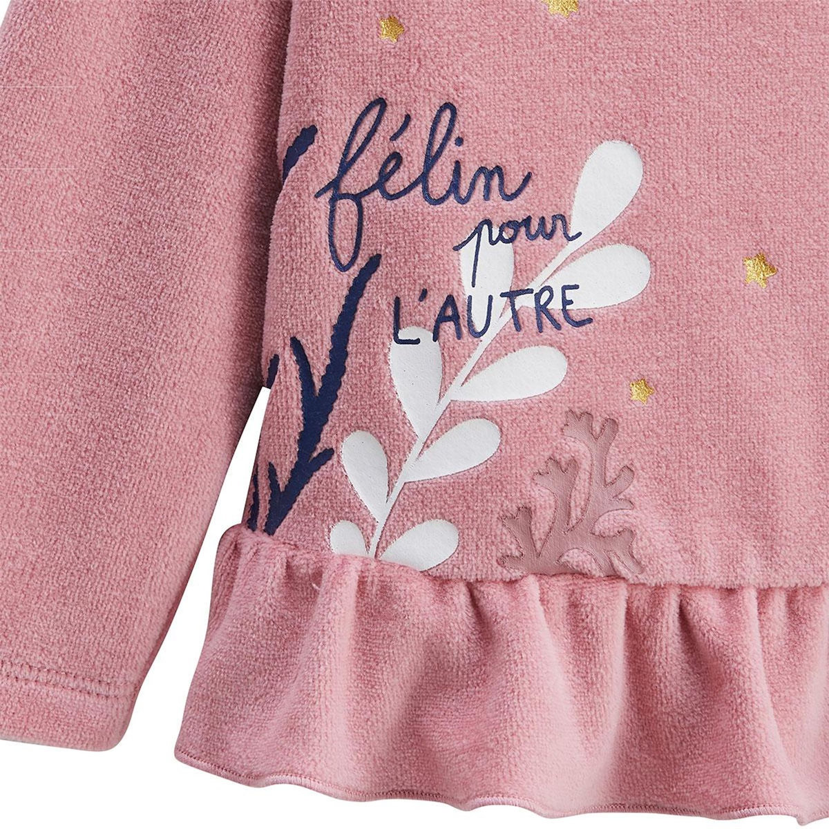 Petit Béguin Lot de 2 pyjamas enfant 2 pièces en velours Céleste