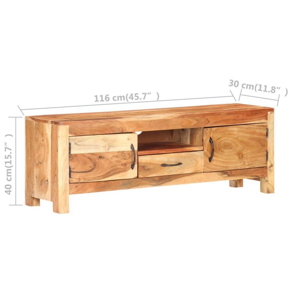 VIDAXL Meuble TV 116x30x40 cm Bois d'acacia massif