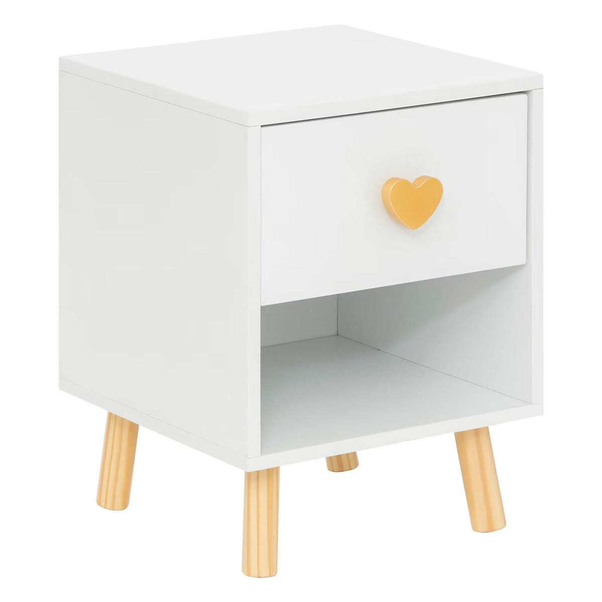 Atmosphera Kids Table de Chevet Enfant Cœur  Amour  40cm Blanc