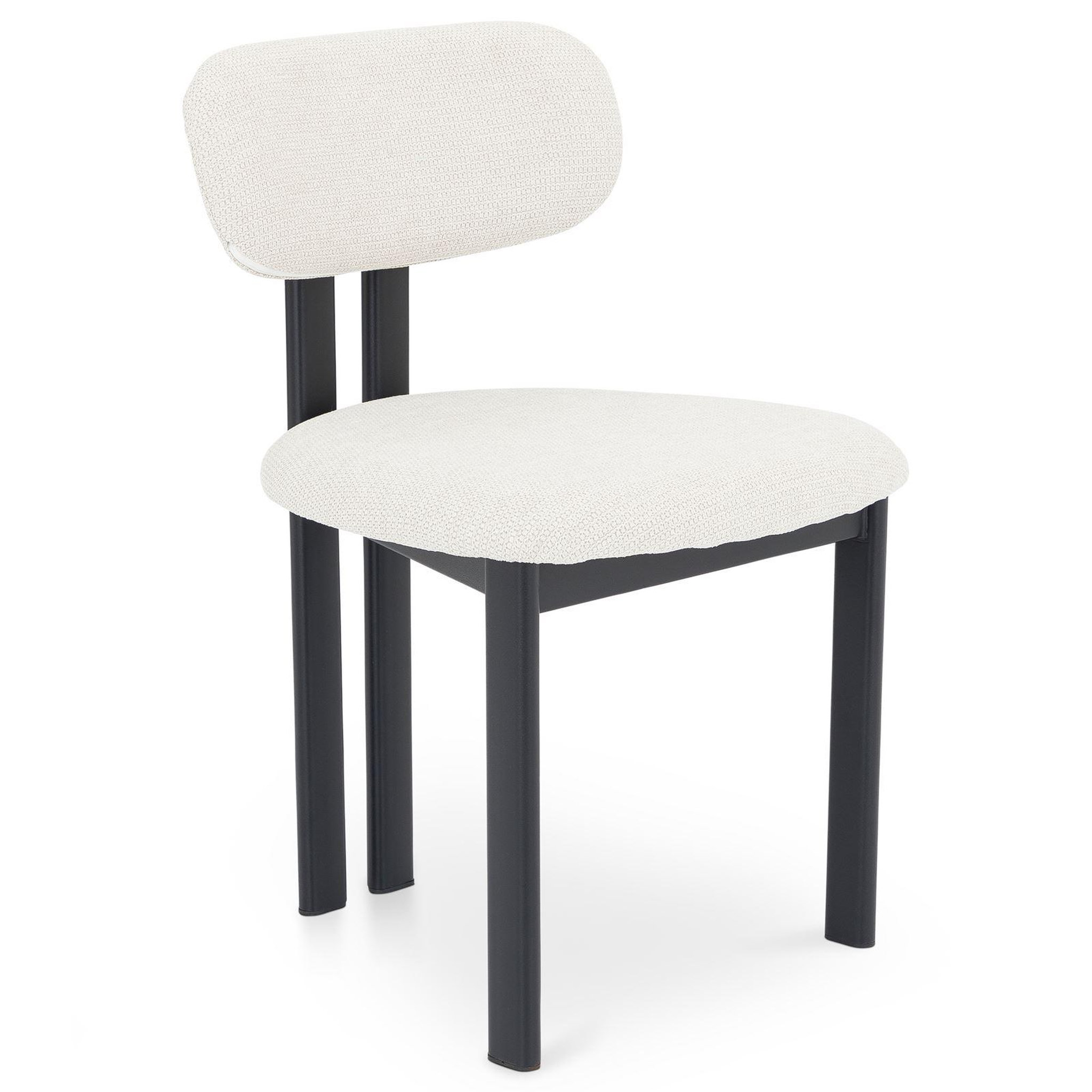 IDIMEX Lot de 2 chaises franca de salle à manger en tissu. Coloris disponibles : Blanc, Gris