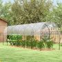 Voir la diapositive 2 : OUTSUNNY Serre de jardin serre à tomates dim. 6L x 1,23l x 1,71H m acier thermolaqué vert PE haute densité transparent