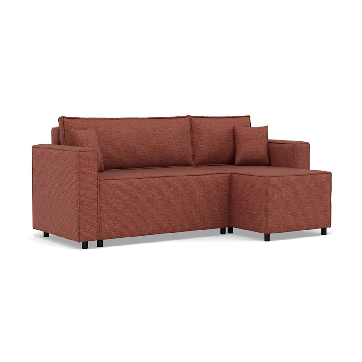 BEST MOBILIER Jonas - canapé d'angle réversible 4 places convertible avec coffre en tissu texturé