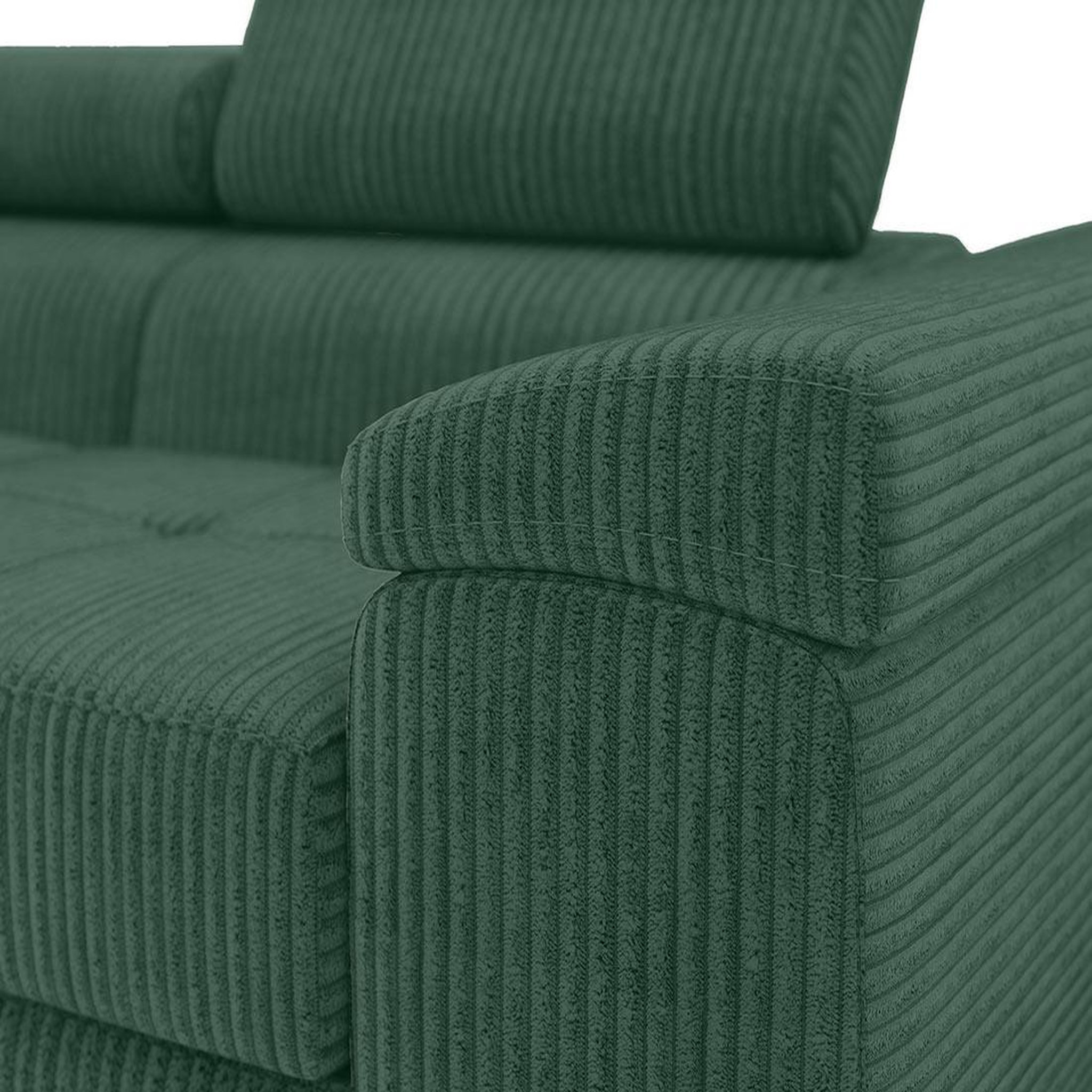 Voir la diapositive 3 : BEST MOBILIER Pablo - canapé droit 2 places avec têtières ajustables - en velours côtelé