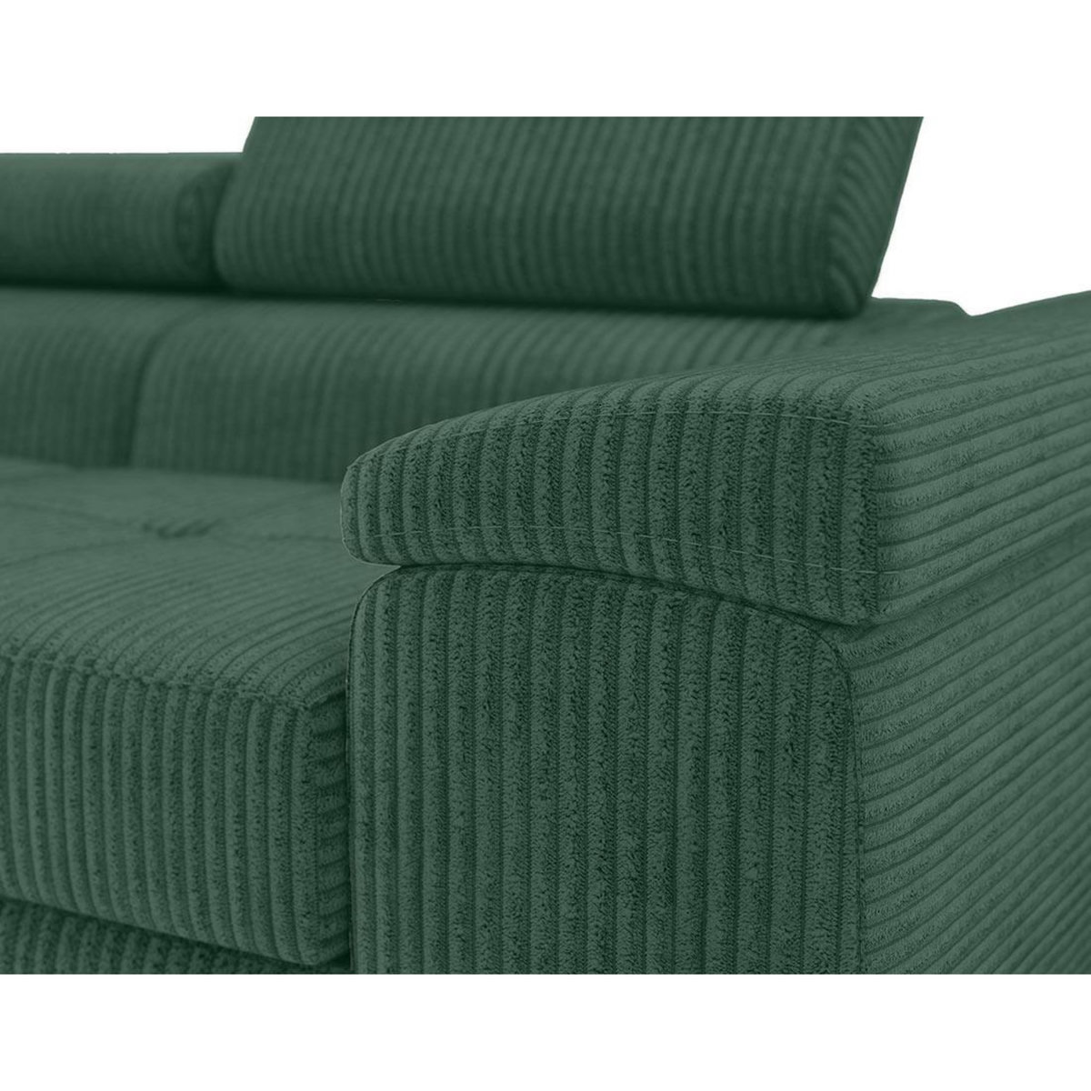 BEST MOBILIER Pablo - canapé droit 2 places avec têtières ajustables - en velours côtelé